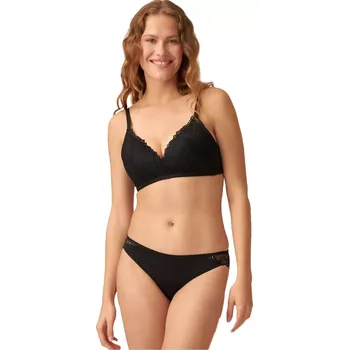 Podprsenka Bezkosticová push-up podprsenka Naturana 5674 černá velikost 80E