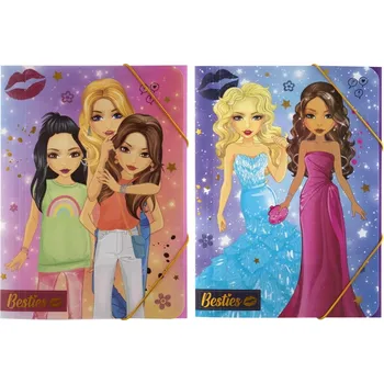 desky na sešit Školní desky překlapovací s gumou A4 Besties