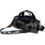 LOQI, Taška LOQI Weekender Artist Love Life M, metalická černá, z recyklovaného materiálu - Formadore