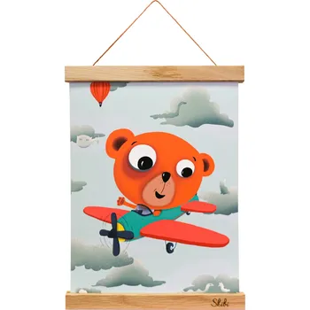 Dekorace do dětského pokoje Skibi Art print A4 dub - pilotem