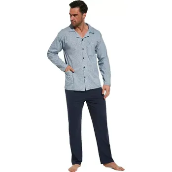 Pánské pyžamo Pyžamo pro muže s propínacím kabátkem Cornette 114/55 sv.modré velikost L