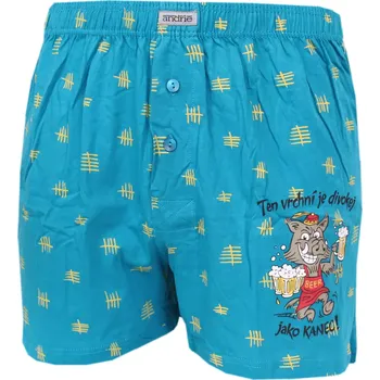 Trenýrky Pánské trenky s pivem Andrie PS 5685 tyrkys velikost M-46/48