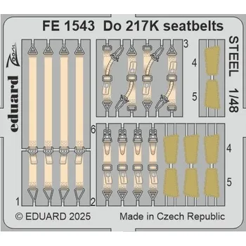 Plastikový model Eduard 1/48 Do 217K seatbelts STEEL (ICM)