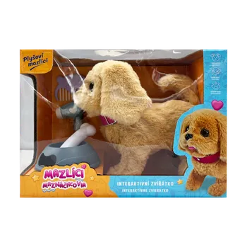 plyšák Alltoys Mazlíci hrací set - pejsek Alík béžový