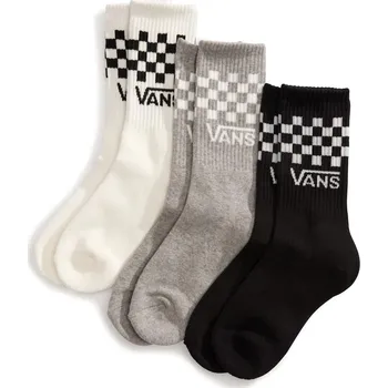 Pánské oblečení ponožky dětské 3 páry VANS Classic Check Crew Kid CHECKERBOARD, Black/White - XS