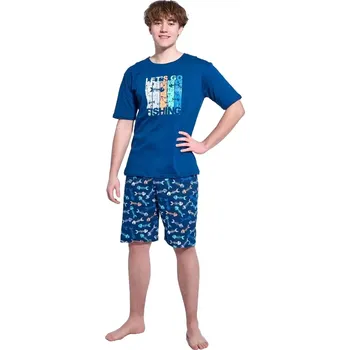 Chlapecké pyžamo Chlapecké pyžamo Cornette Fun&Young Fish navy velikost L/182