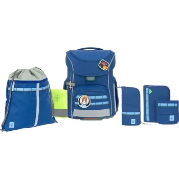 Školní batoh Lassig Školní taška Slim Unique s příslušenstvím - Dark blue