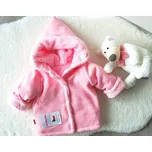 AMÁLKA Zateplený kabátek svetrovina + chlupatka, růžový Velikost: 74-80