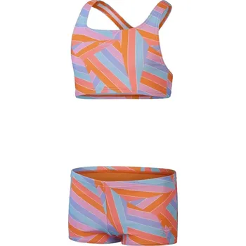Dívčí plavky Speedo Girls Allover 2 piece Boyleg Short - orange/blue 128