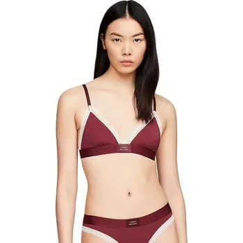 Podprsenka Braletka bez kostice Tommy Hilfiger Triangle UW0UW04750 bordo velikost L