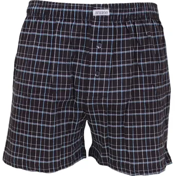 Trenýrky Pánské bavlněné trenky s moderní kostkou Andrie PS 5855 černé velikost L-50/52