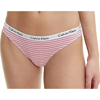 Kalhotky Tanga Calvin Klein QD3587E pink proužek velikost L-42/44