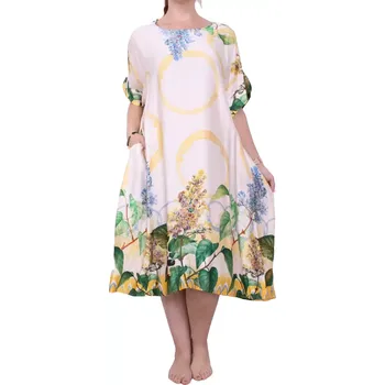 Dámské šaty Dlouhé elegantní šaty 50203 žlutá velikost L