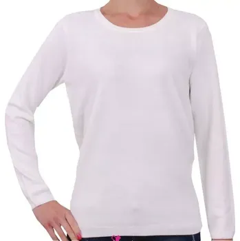 Dámský svetr Dámský svetr s kulatým výstřihem 56230 off white velikost L