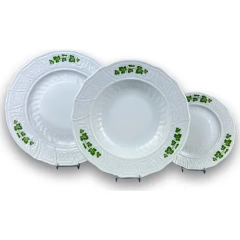 jídelní souprava Moritz Zdekauer, talířová souprava Rose 18d. Hroznové listy, bílá