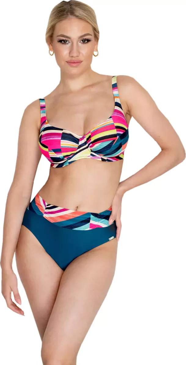 Elegantní dvoudílné plavky bez výztuže Timo 830618 multicolor velikost 80H