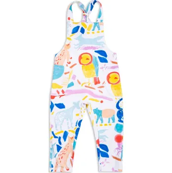 Wouki Dětské kalhoty s laclem OKAMI - pink jungle