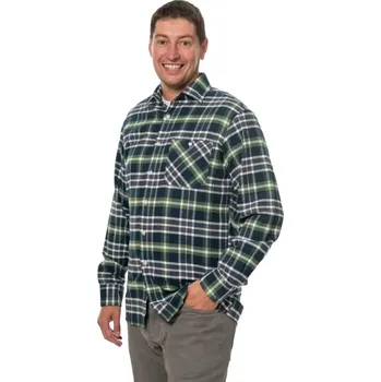 Pánská košile Kvalitní flanelová košile Luiz Bruno zelená kostička velikost 45