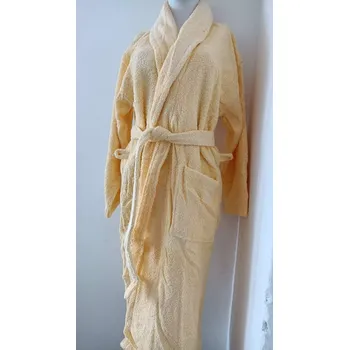 Dámský župan AKCE - Unisex froté župan se šálovým límcem sv. žlutý - Veratex S