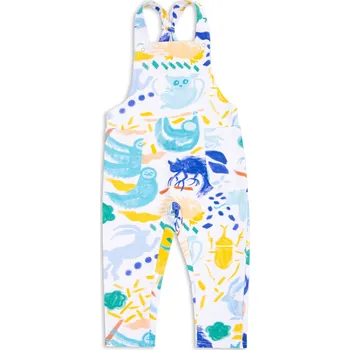 Wouki Dětské kalhoty s laclem OKAMI - blue jungle