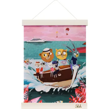 Dekorace do dětského pokoje Skibi Art print A4 bílá - Padouch nebo hrdina