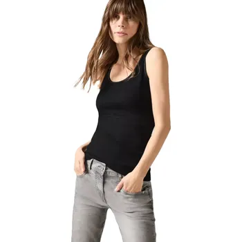 Dámské hladké tílko na široká ramínka Cecil 319897 černé velikost XS