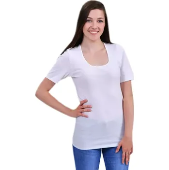 Dámské tričko Bavlněné tričko pro ženy Pleas 163911 bílé velikost L