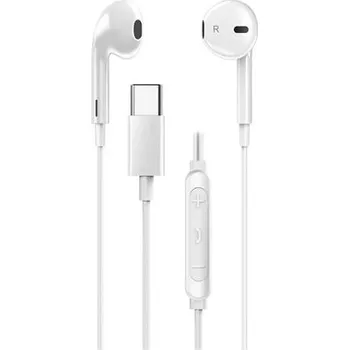 Genius HS-M365 bílý, Headset, drátový, do uší, mikrofon, ovládání hlasitosti, USB-C, bílý