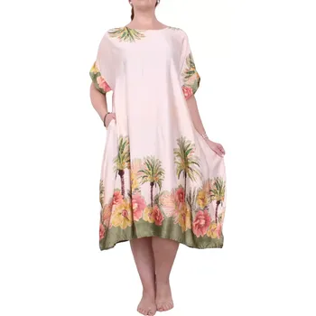 Dámské šaty Dlouhé elegantní šaty 50203 pudrová velikost L