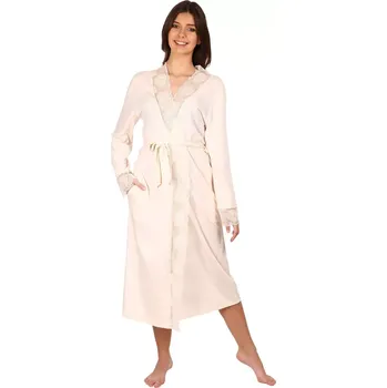 Dámský župan Dámský modalový župan Pleas s krajkou 178435 šampaň velikost L