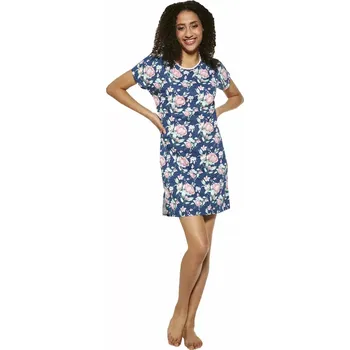 Dámská noční košile Půvabná košilka na spaní Cornette Betty jeans květ velikost XXL
