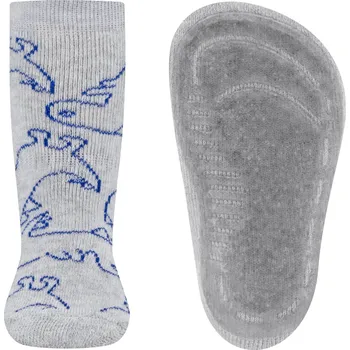 Ewers Stoppersocken SoftStep Dino - hellsilber mel 27-28