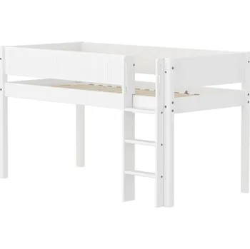 Dětská postel Flexa Midslp. F.Wht. MDF 200x90 Str.Ladder Grooves F.Wht.