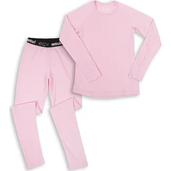 Set dětského termoprádla Wouki Fjell - Cherry Blossom 90