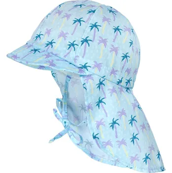 Čepice Maximo Mini Girl-Cap With Visor - blue topaz-lila-palmen 49