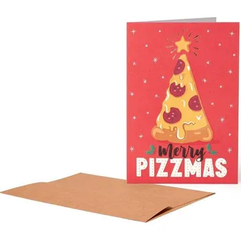 Dárková taška Legami Christmas Greeting Cards - 11,5X17 - Pizza uni