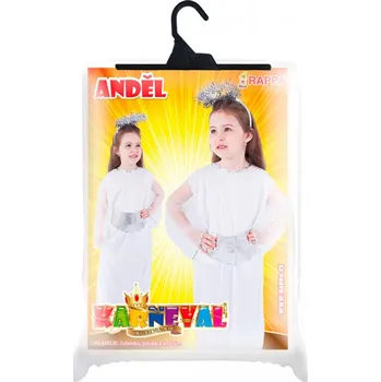 RAPPA Dětský kostým anděl se svatozáří a páskem (S)