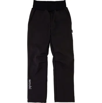 Dívčí kalhoty Wouki Jarní softshellové kalhoty Dun - black