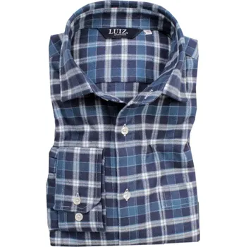 Pánská košile Flanelová košile Luiz Bruno jeans kostička velikost 45