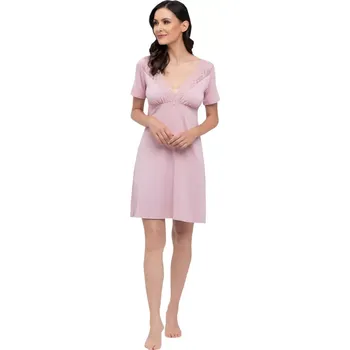 Dámská noční košile Babella košilka na spaní s krajkou Simone růžová velikost XXL