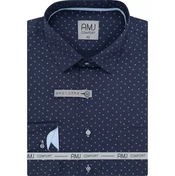 Pánská slim společenská košile AMJ VDSBR 1387 navy velikost 43