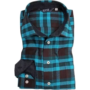 Pánská košile Flanelová pánská košile Nikolas laguna kostka velikost 42