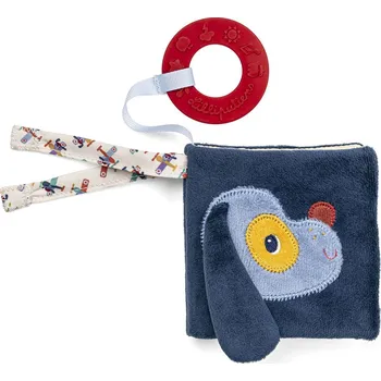 plyšák Lilliputiens - textilní knížka s koukátkem - pejsek Jules