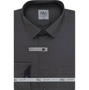 Pánská košile Pánská košile s dlouhým rukávem AMJ Comfort VDBR 1408 grafit velikost 41