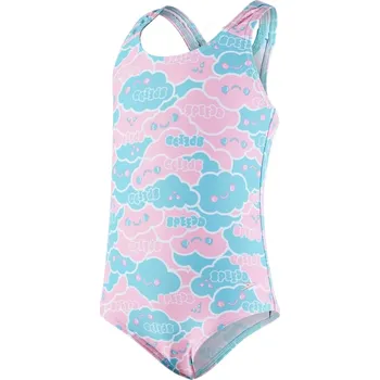 Dívčí plavky Speedo Cosmic Cloud Essential All Over 1 Piece - bali blue/white/pink splash