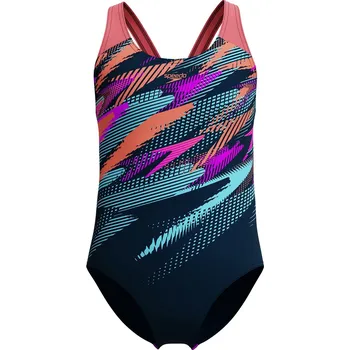 Dívčí plavky Speedo Girls Digi Placement Splashback - coral sands 128