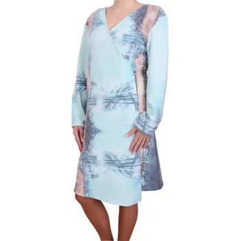 Dámské šaty Šaty s dlouhým rukávem Fashion Mam 388 sv.tyrkys velikost L