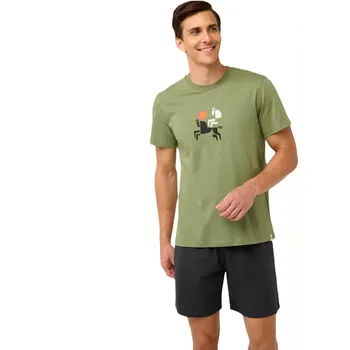 Pánské pyžamo Bavlněné pánské letní pyžamo s krátkými rukávy Vamp 22613 zelené velikost XL