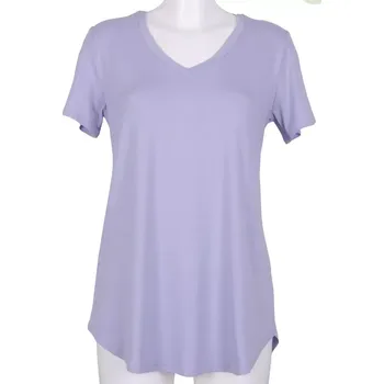 Dámská tunika Jednoduchá tunika s véčkovým výstřihem Babell Thea levandule velikost L