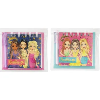 Blok Mini kroužkový blok s tužkou Besties